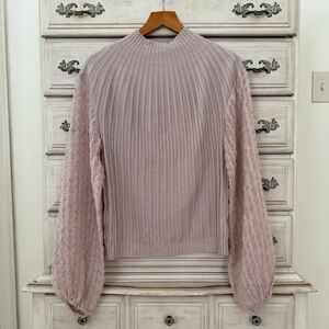 Vici Dusty Pink Mock Neck Sweater